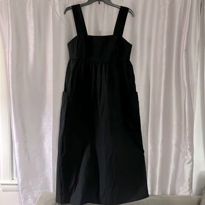 Madewell Black cotton Madewell Cutout-Back Empire Midi dress NWT